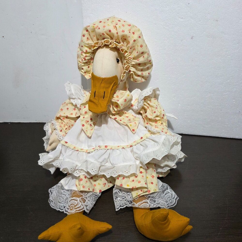 Vtg Hand Sewn Large Mother Goose Stuffed Animal 22"